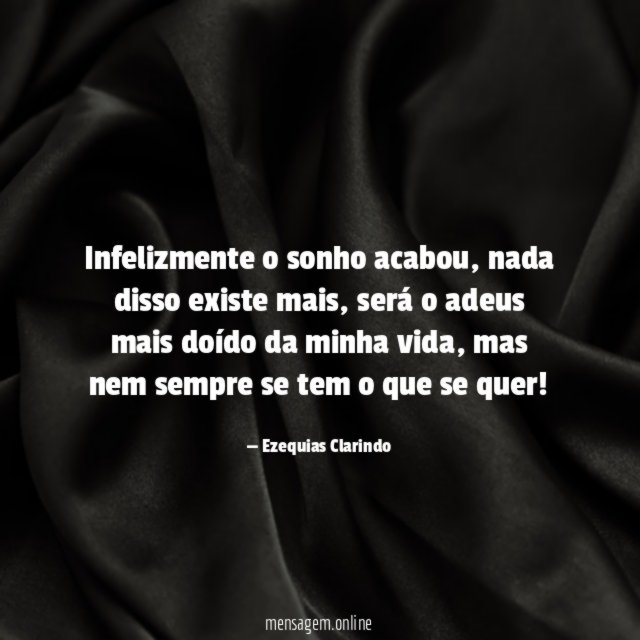 Infelizmente o sonho acabou