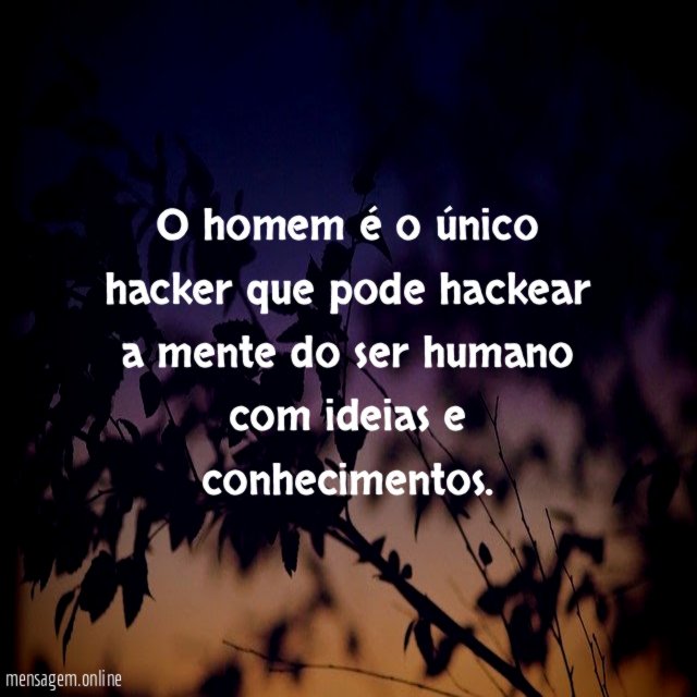 O homem é o único hacker que pode