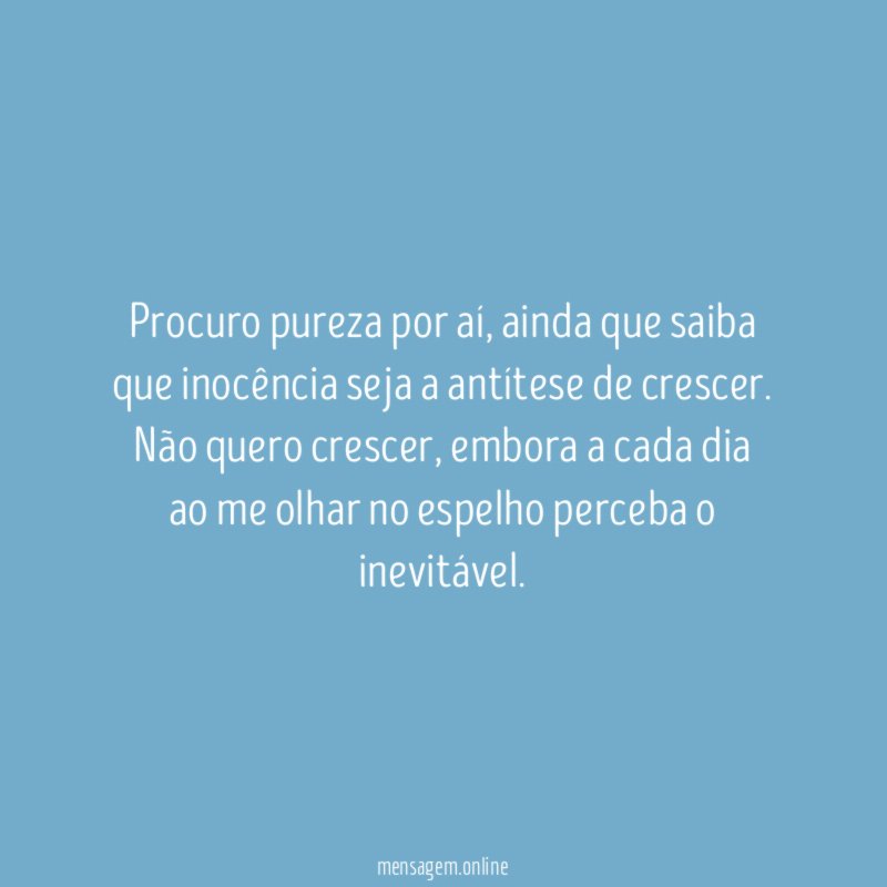 Procuro pureza por aí