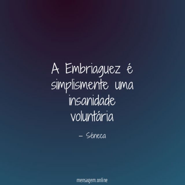 A Embriaguez é simplismente uma insanidade voluntária