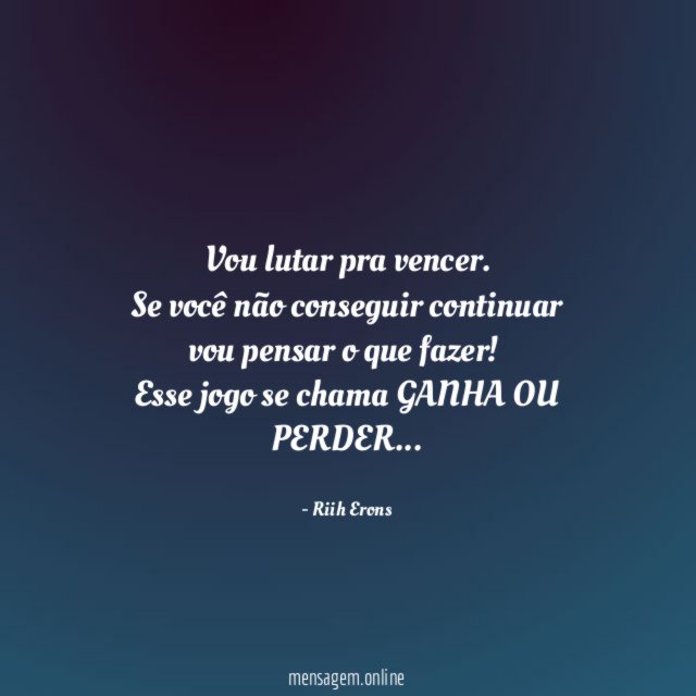Vou lutar pra vencer