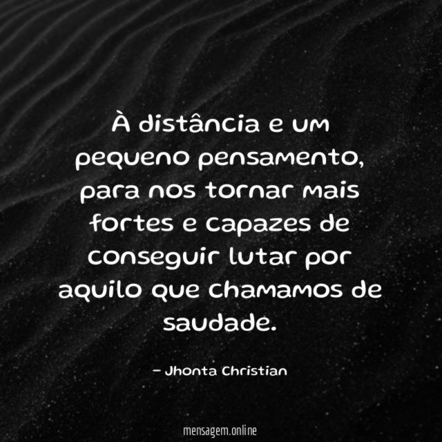 À distância e um pequeno pensamento