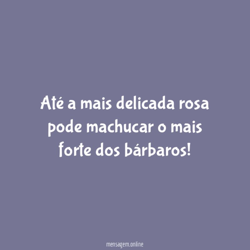 Até a mais delicada rosa pode machucar