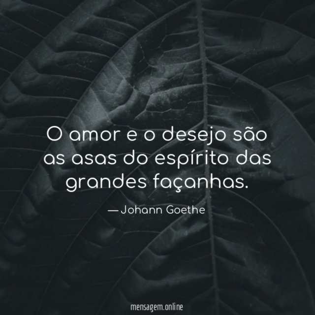 O amor e o desejo são as asas