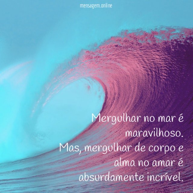 Mergulhar no mar é maravilhoso