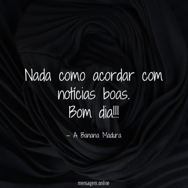 Nada como acordar com notícias boas