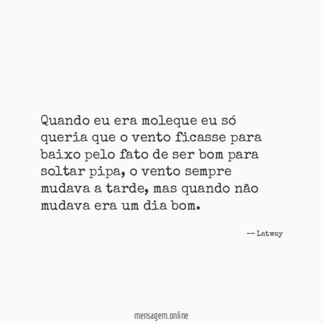 Quando eu era moleque eu só queria que
