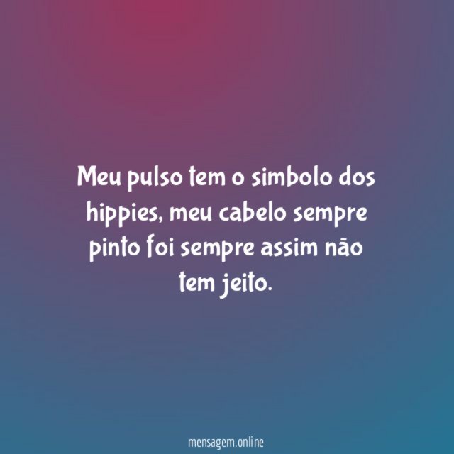 Meu pulso tem o simbolo dos hippies