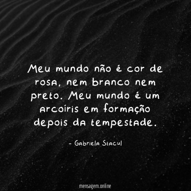 Meu mundo não é cor de rosa