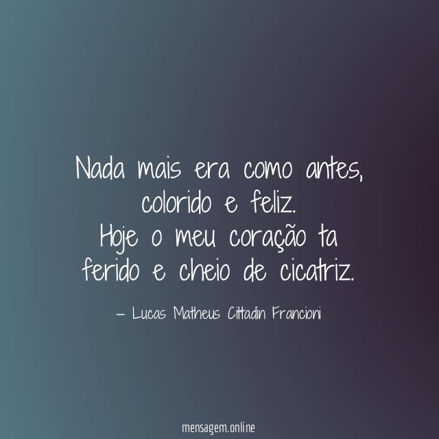 Nada mais era como antes