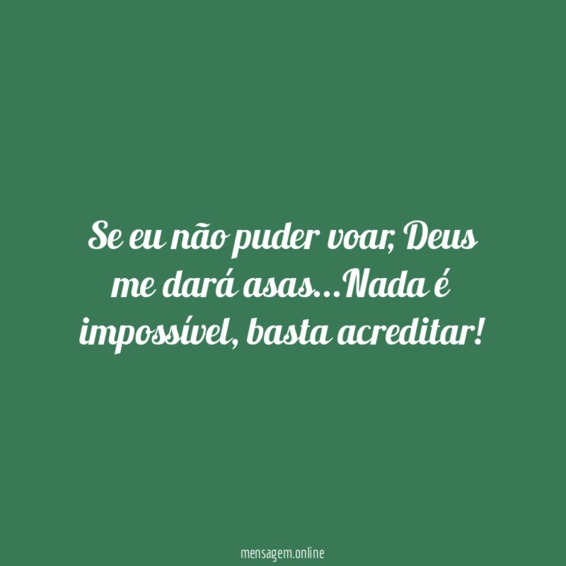 Se eu não puder voar