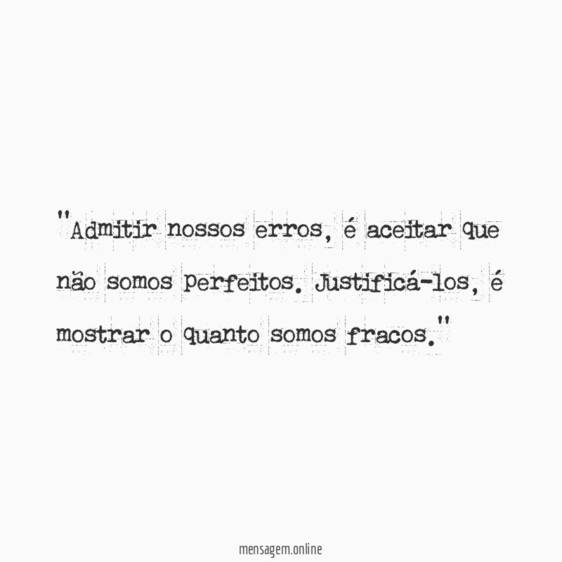 'Admitir nossos erros