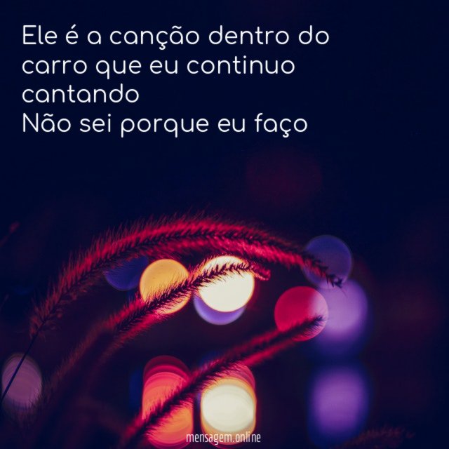 Ele é a canção dentro do carro que