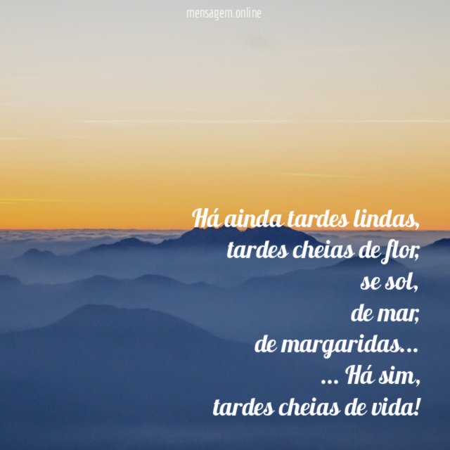 Há ainda tardes lindas