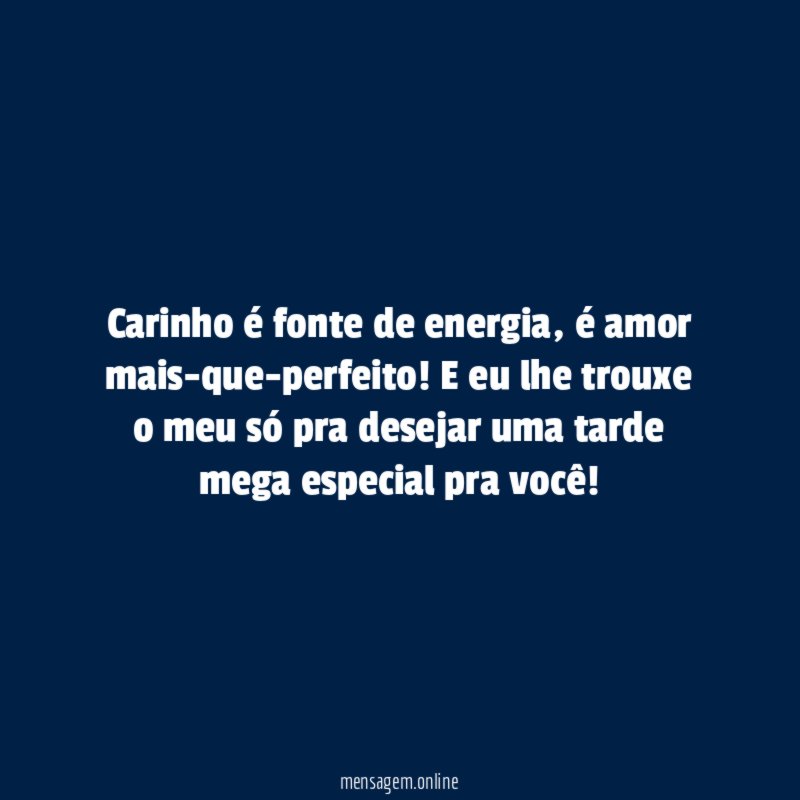 Carinho é fonte de energia