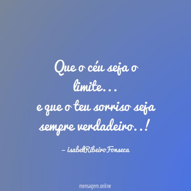 Que o céu seja o limite