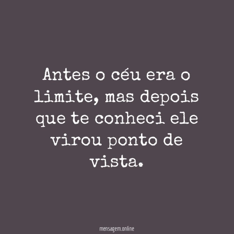 Antes o céu era o limite