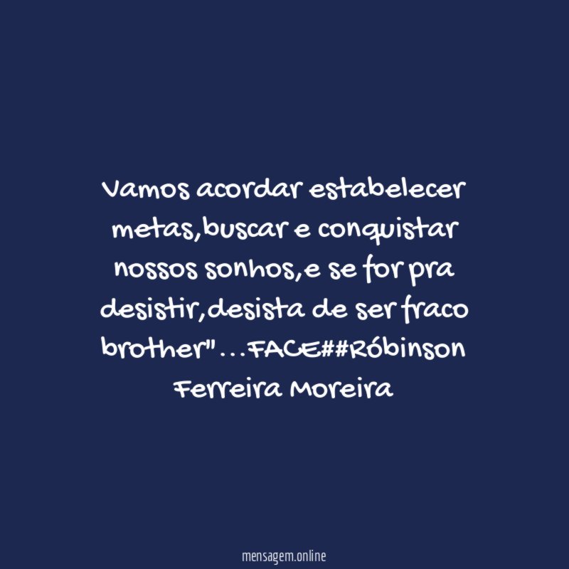Vamos acordar estabelecer metas
