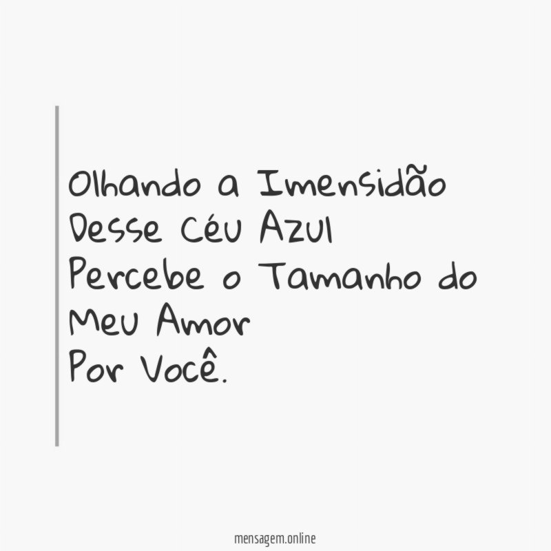 Olhando a Imensidão Desse Céu Azul Percebe o Tamanho