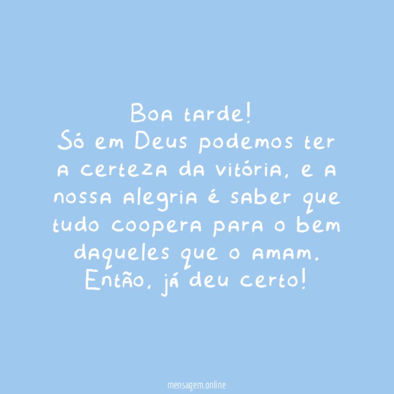 Boa tarde!