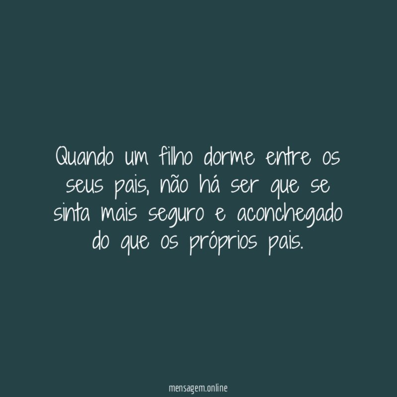 Quando um filho dorme entre os seus pais