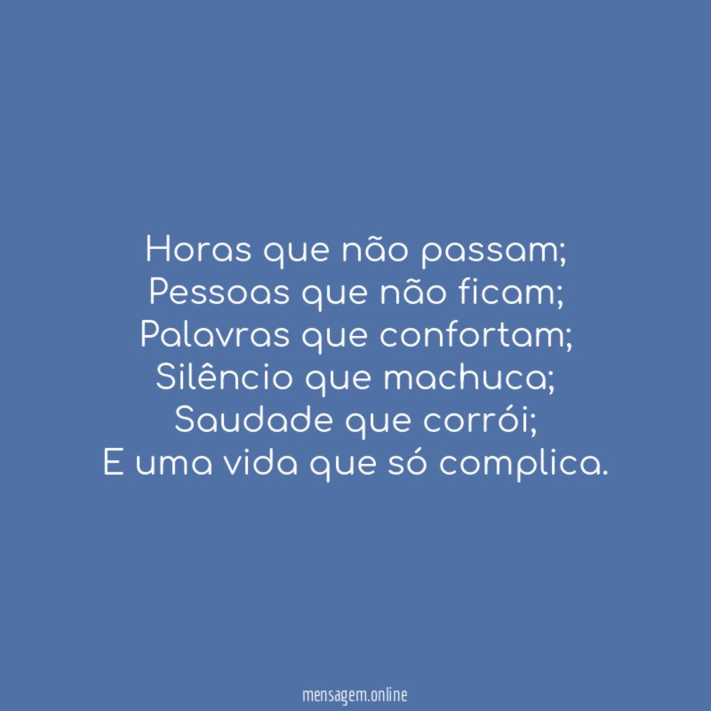 Horas que não passam