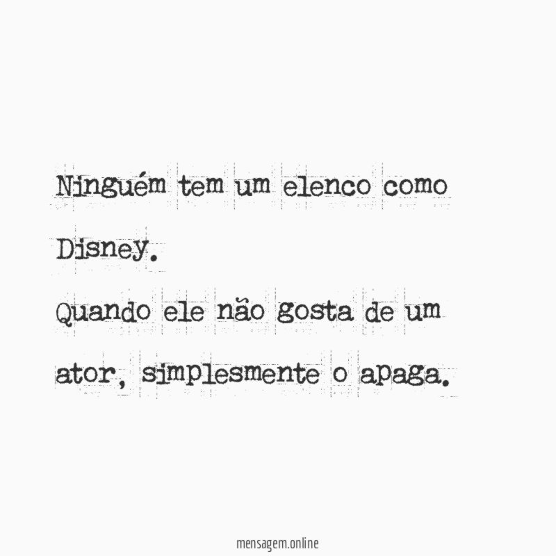 Ninguém tem um elenco como Disney