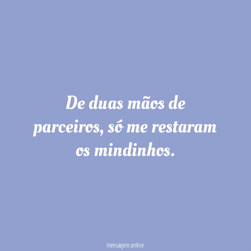 De duas mãos de parceiros