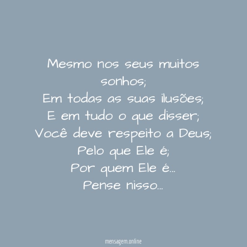 Mesmo nos seus muitos sonhos