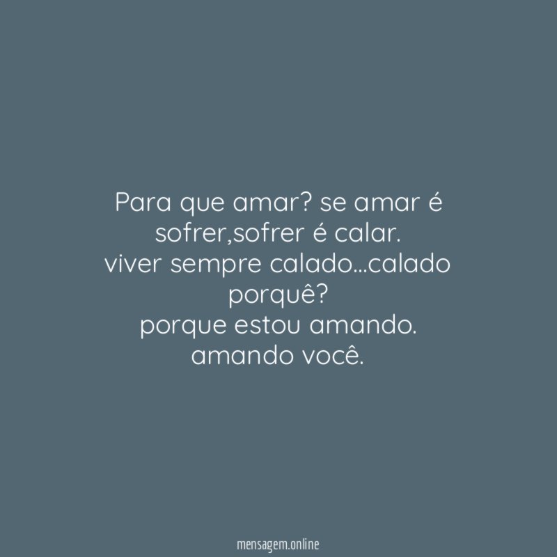 Para que amar