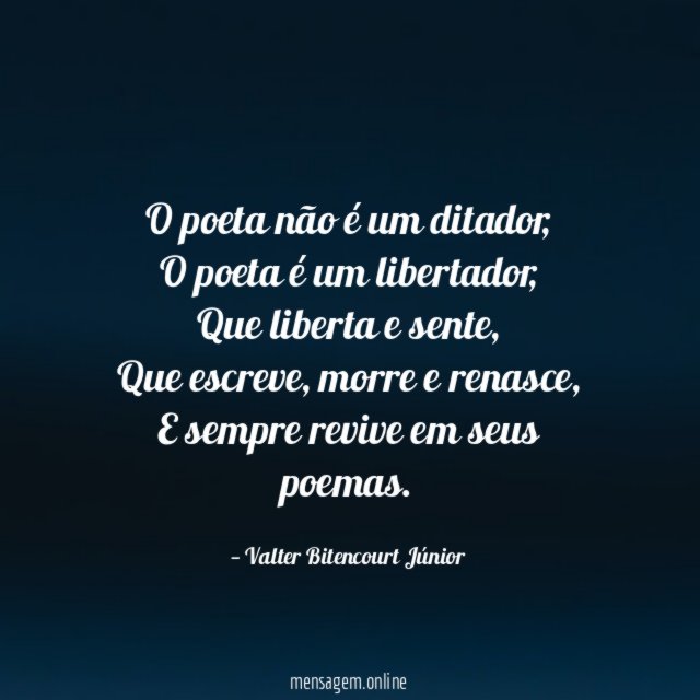 O poeta não é um ditador