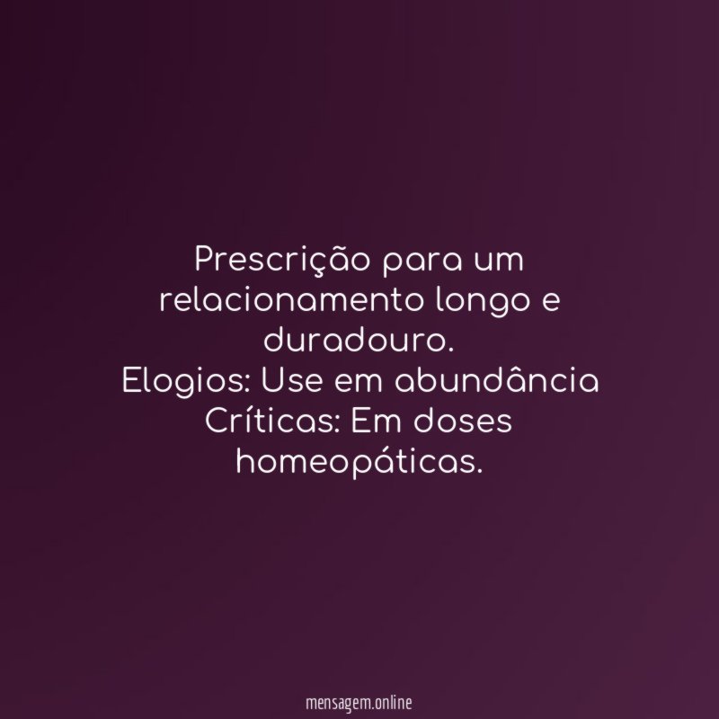 Prescrição para um relacionamento longo e duradouro