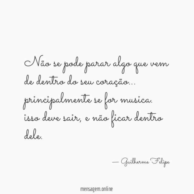 Não se pode parar algo que vem de