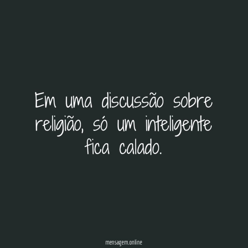 Em uma discussão sobre religião