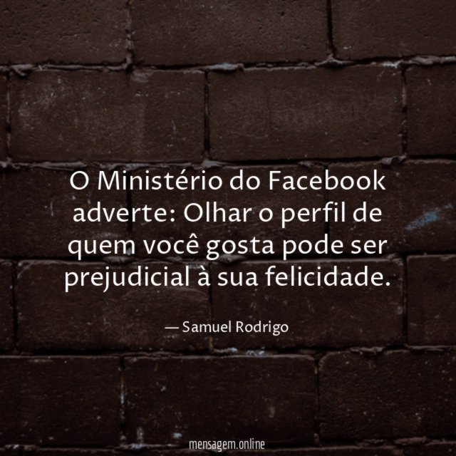 O Ministério do Facebook adverte