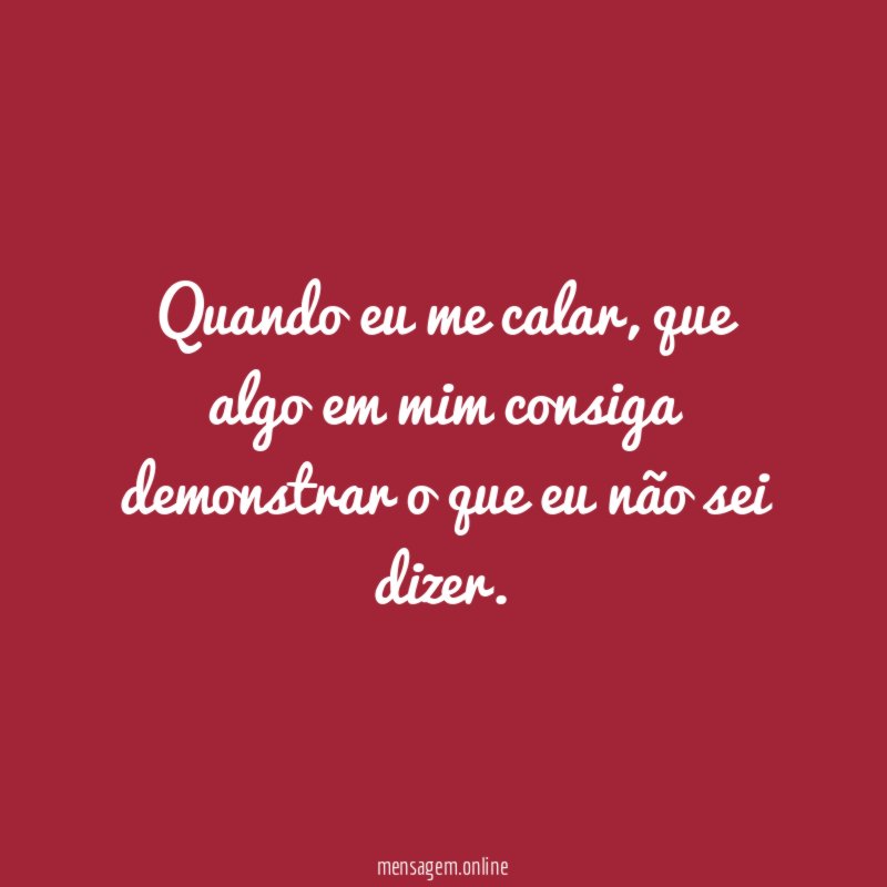 Quando eu me calar
