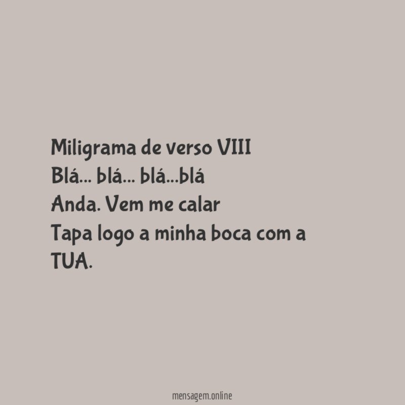 Miligrama de verso VIII