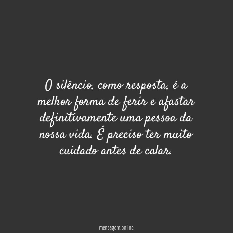 O silêncio