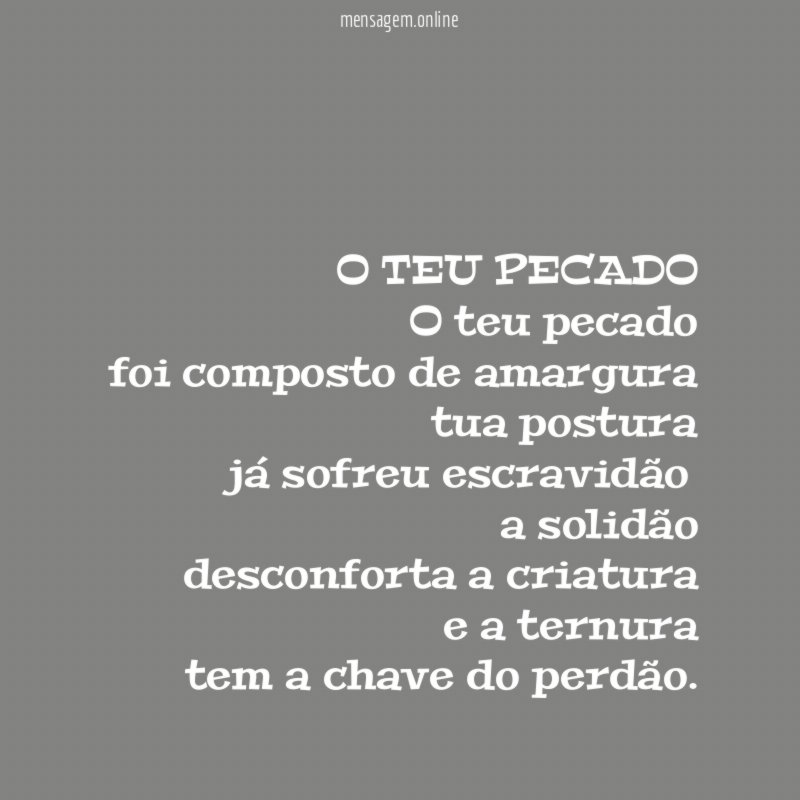 O TEU PECADO