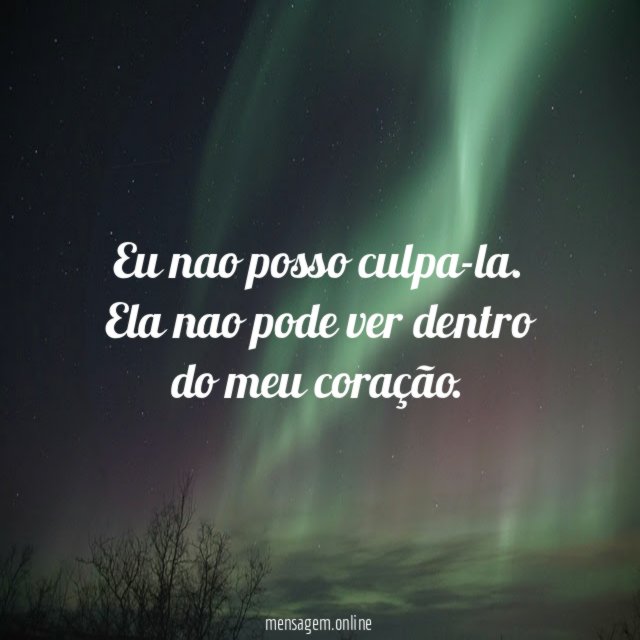 Eu nao posso culpa-la