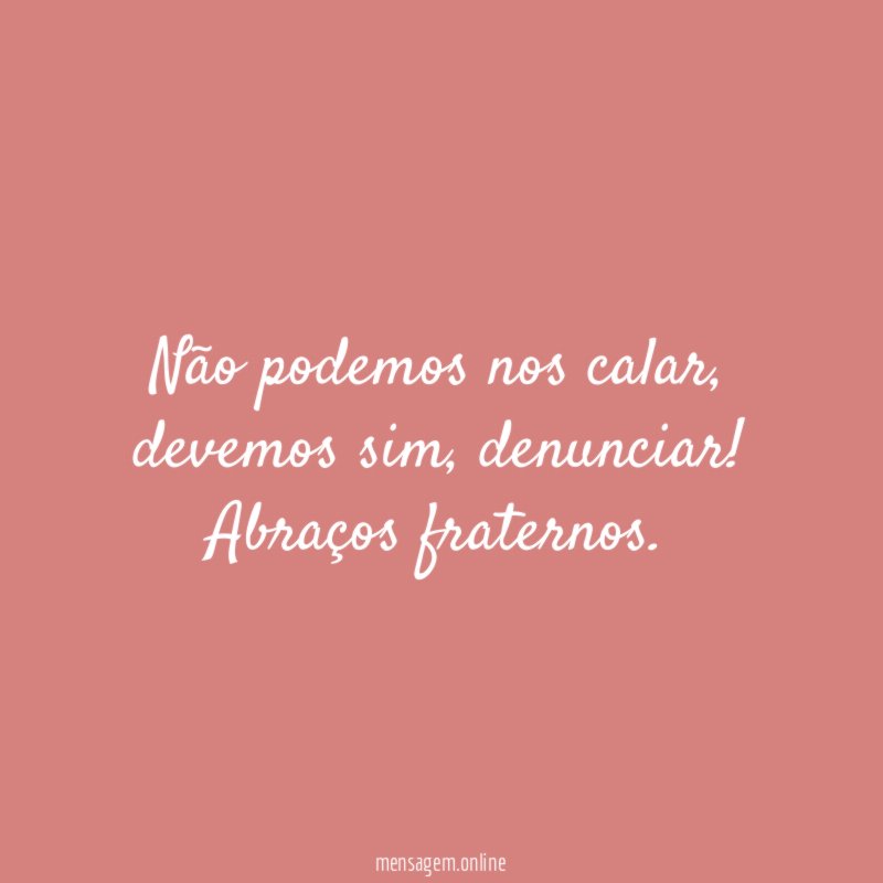 Não podemos nos calar