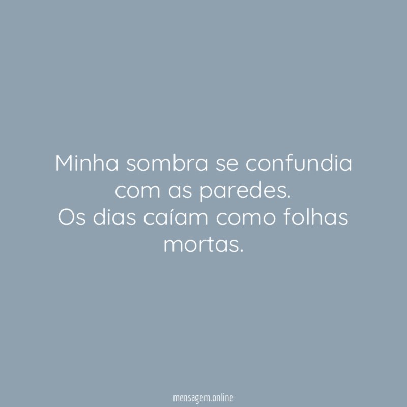 Minha sombra se confundia com as paredes