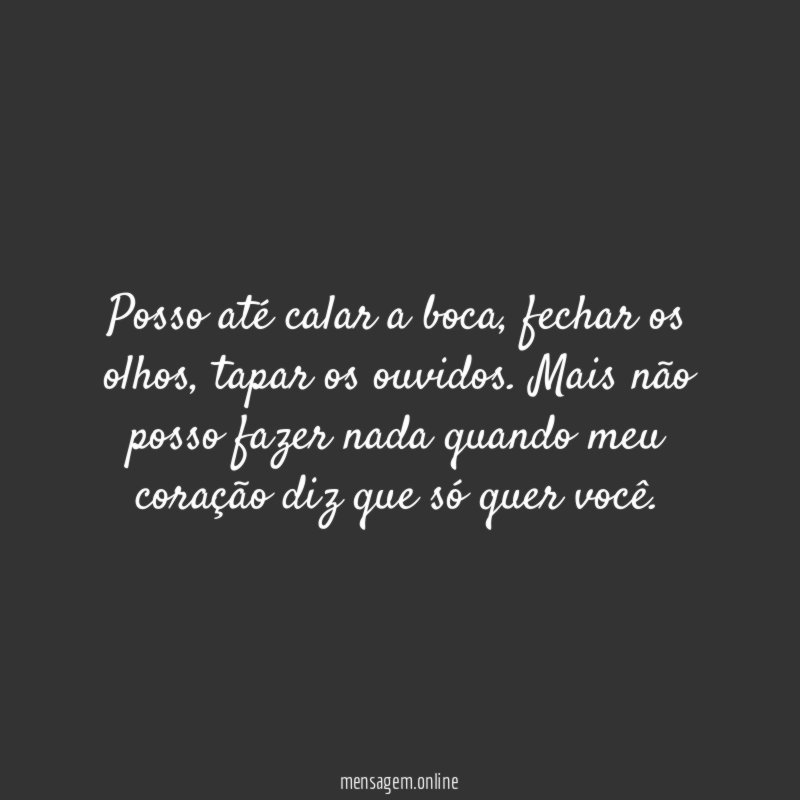 Posso até calar a boca