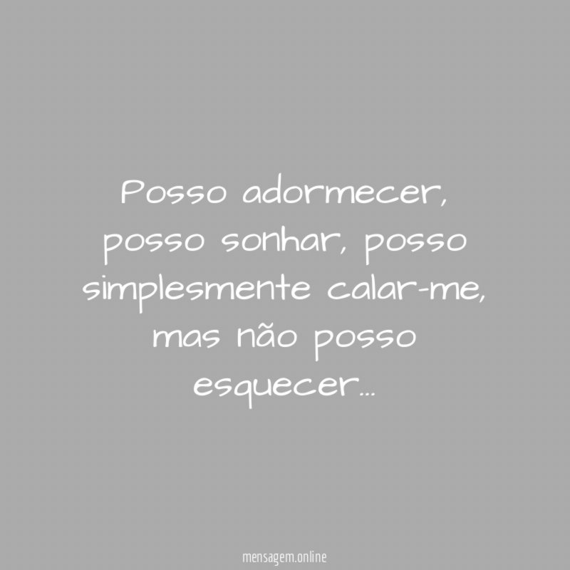 Posso adormecer