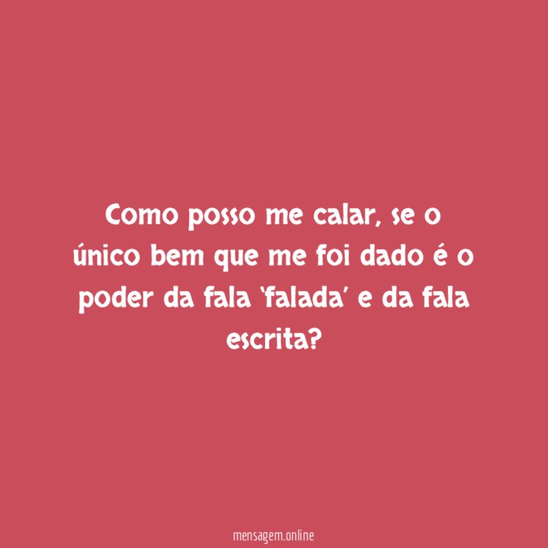 Como posso me calar