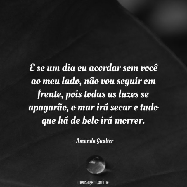 E se um dia eu acordar sem você ao meu lado
