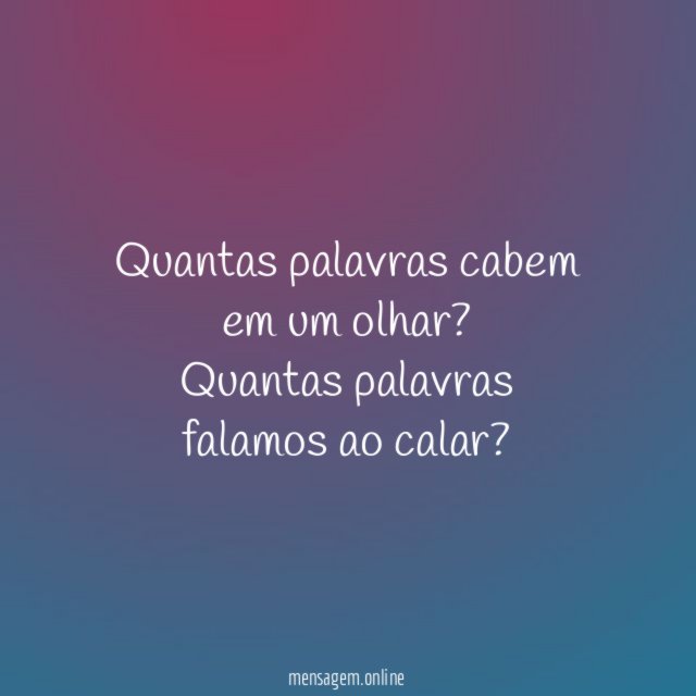 Quantas palavras cabem em um olhar