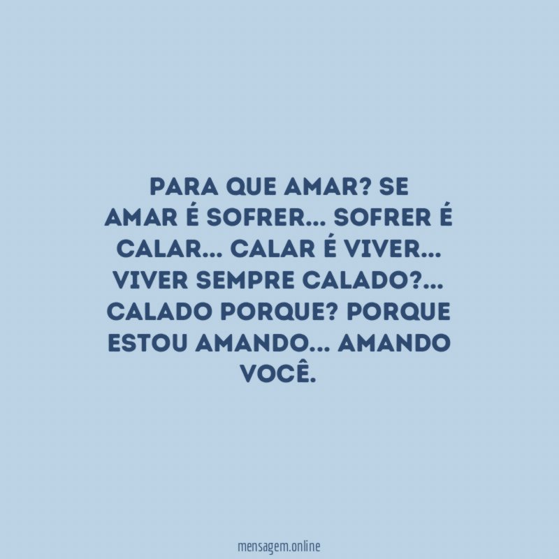 Para que amar