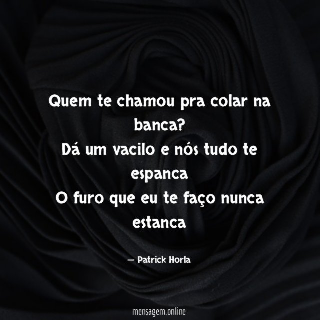 Quem te chamou pra colar na banca