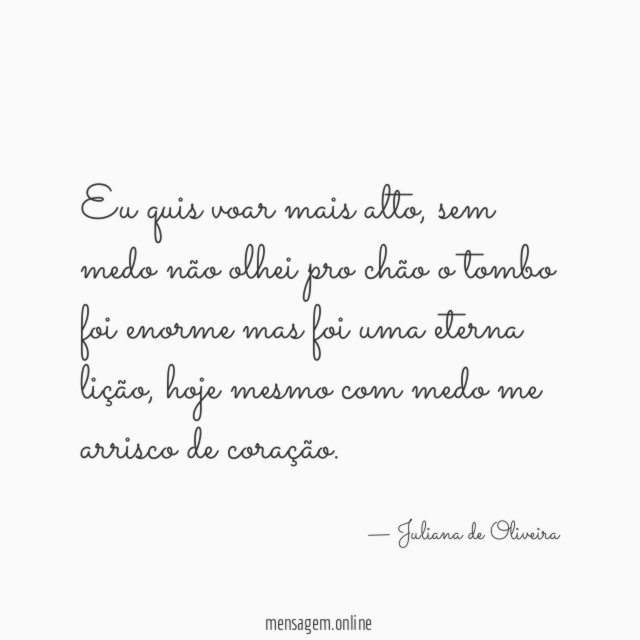 Eu quis voar mais alto